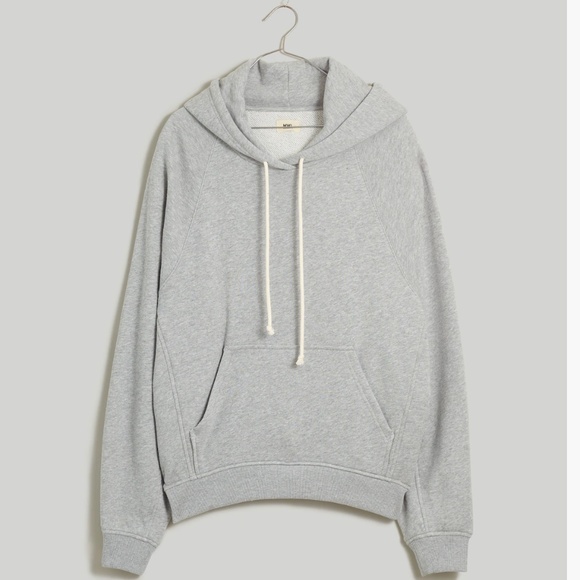 Madewell Terry Relaxed Raglan Sleeve Sweatshirt in Heather Gym Class Grey in XS - Picture 5 of 11